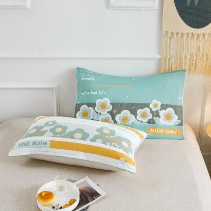 91家纺网 家纺一手货源 找家纺 （总）棠薇 2023新款全棉6层纱布枕巾53*80cm/对-花卉系列