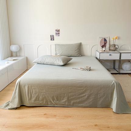 尔米 2023新品全棉色织A类单品床单床笠枕套-单品床单 迷迭-绿