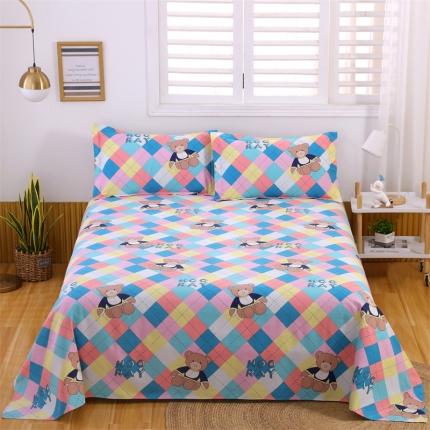 91家纺网 家纺一手货源 找家纺 居美良品 2025新款老粗布床单 格子熊