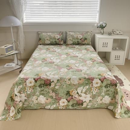 91家纺网 家纺一手货源 找家纺 居美良品 2025新款老粗布床单 浪漫百合