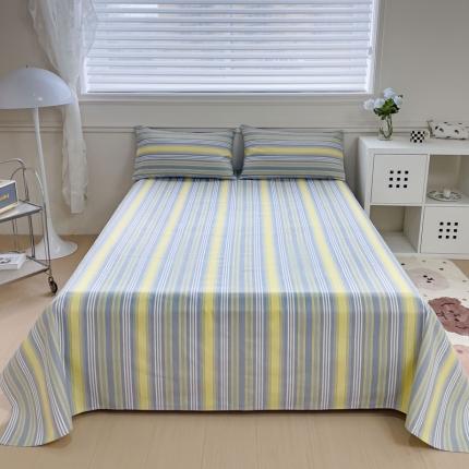 91家纺网 家纺一手货源 找家纺 居美良品 2025新款老粗布床单 柠檬-黄