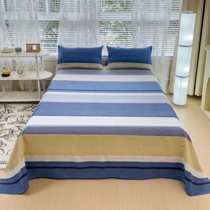 91家纺网 家纺一手货源 找家纺 居美良品 2025新款老粗布床单 青春条纹