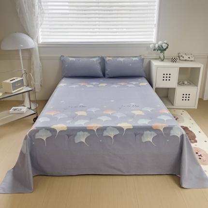 91家纺网 家纺一手货源 找家纺 居美良品 2025新款老粗布床单 幸运-灰