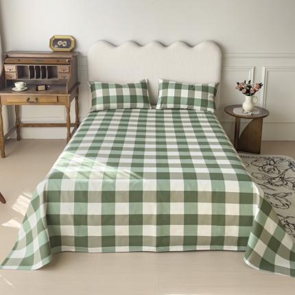 91家纺网 家纺一手货源 找家纺 居美良品 2025新款老粗布床单 阳光绿格