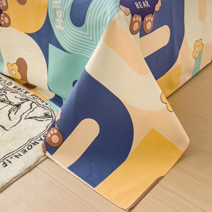 91家纺网 家纺一手货源 找家纺 居美良品 2025新款老粗布床单 布偶熊