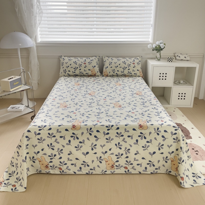 91家纺网 家纺一手货源 找家纺 居美良品 2025新款老粗布床单 草莓兔