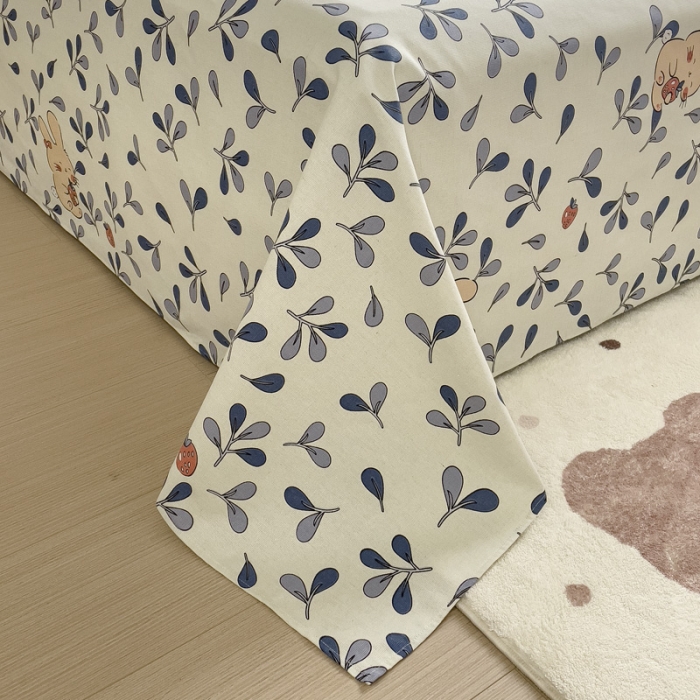 91家纺网 家纺一手货源 找家纺 居美良品 2025新款老粗布床单 草莓兔