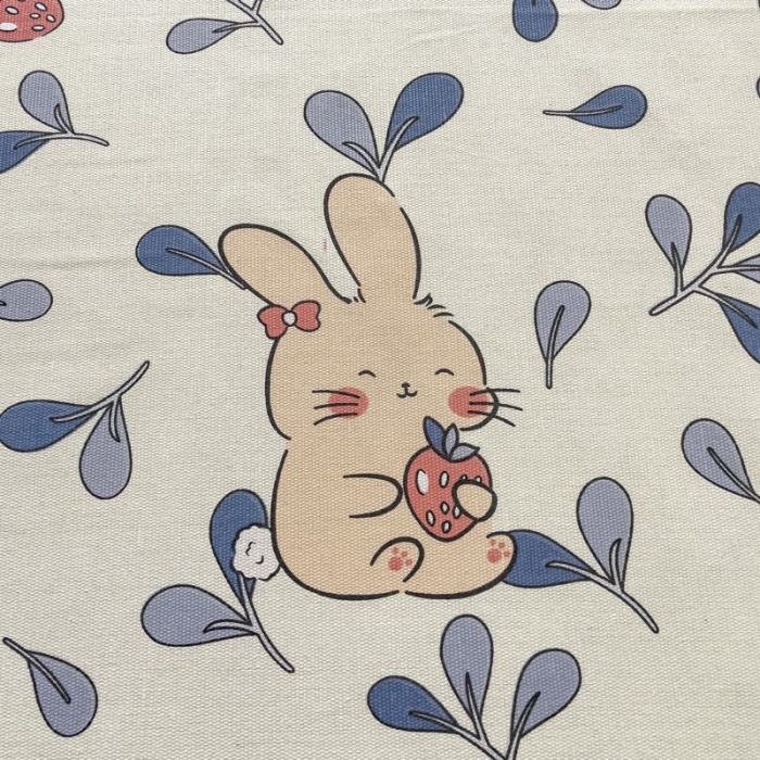 91家纺网 家纺一手货源 找家纺 居美良品 2025新款老粗布床单 草莓兔