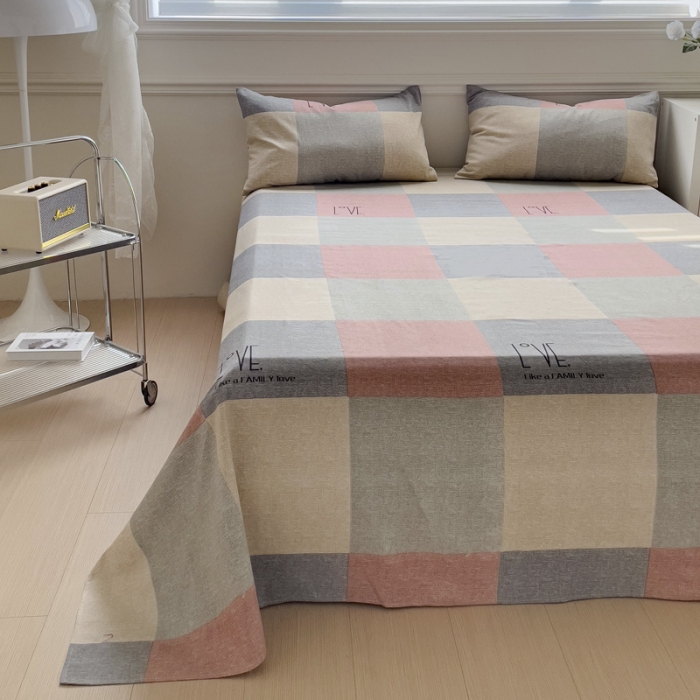 91家纺网 家纺一手货源 找家纺 居美良品 2025新款老粗布床单 浮光-红