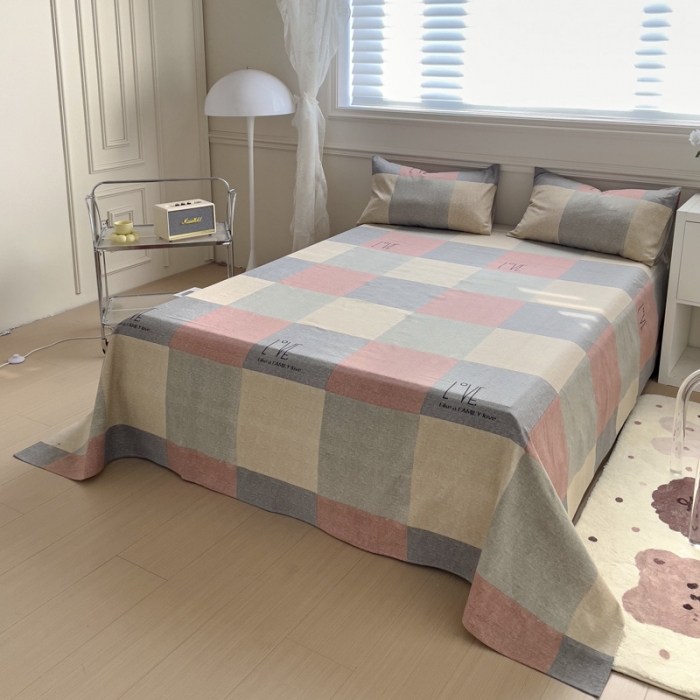 91家纺网 家纺一手货源 找家纺 居美良品 2025新款老粗布床单 浮光-红