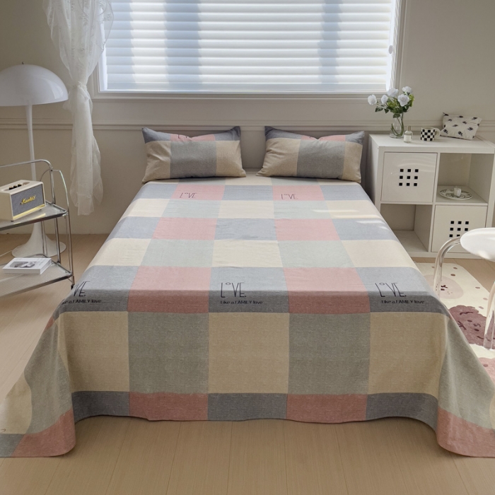 91家纺网 家纺一手货源 找家纺 居美良品 2025新款老粗布床单 浮光-红