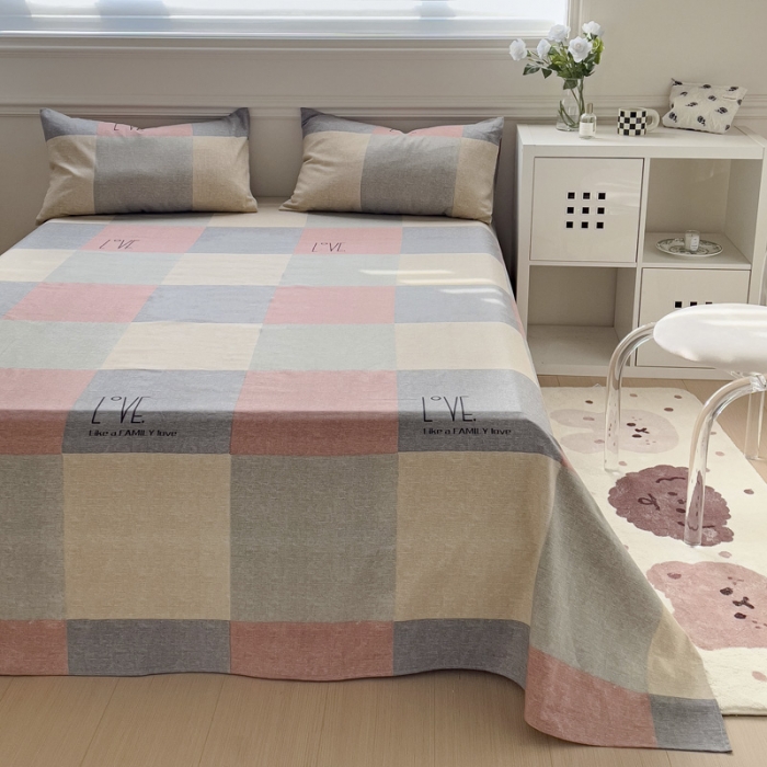 91家纺网 家纺一手货源 找家纺 居美良品 2025新款老粗布床单 浮光-红