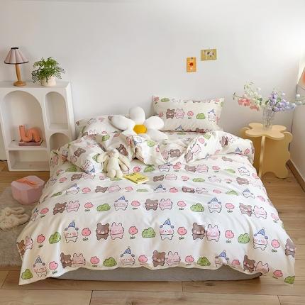 91家纺网 家纺一手货源 找家纺 怡家居 2023春夏新款全棉卡通系列四件套 乐萌宝贝