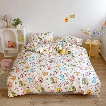 91家纺网 家纺一手货源 找家纺 怡家居 2023春夏新款全棉卡通系列四件套 森林狂欢