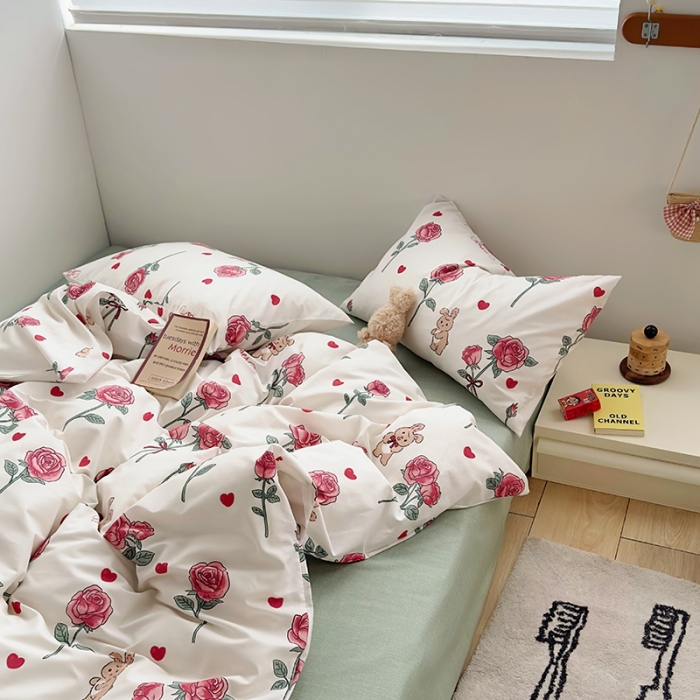 91家纺网 家纺一手货源 找家纺 怡家居 2023春夏新款全棉卡通系列四件套 贝贝兔