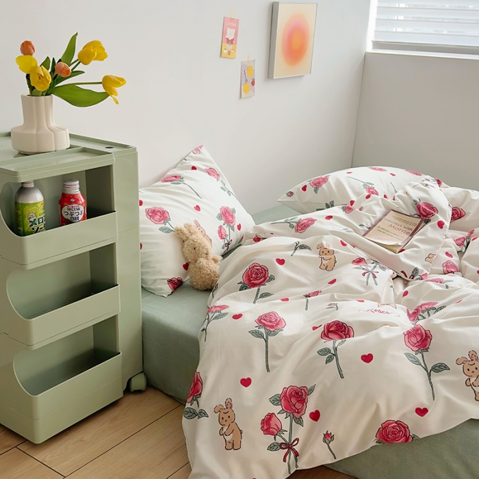 91家纺网 家纺一手货源 找家纺 怡家居 2023春夏新款全棉卡通系列四件套 贝贝兔