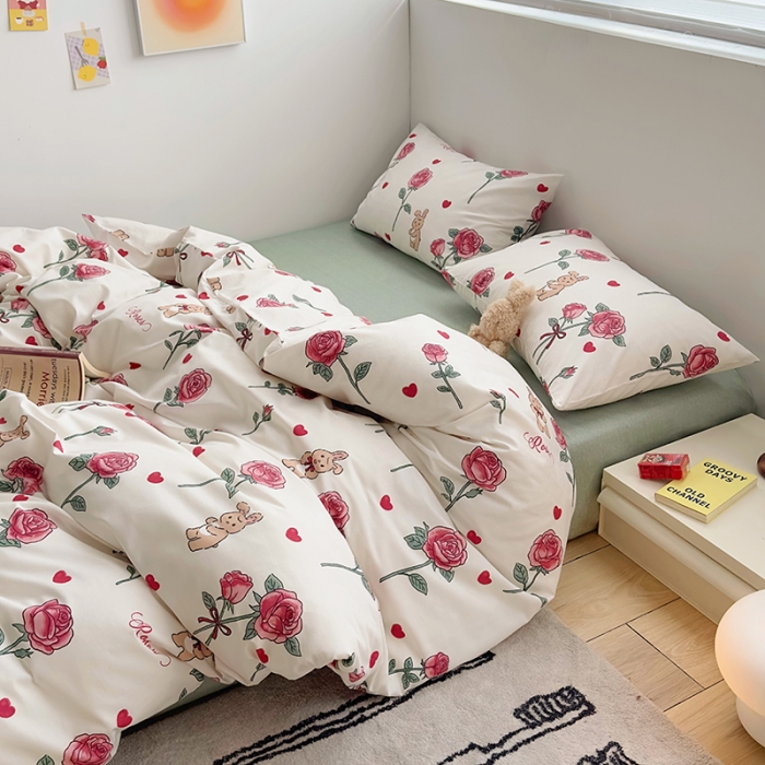 91家纺网 家纺一手货源 找家纺 怡家居 2023春夏新款全棉卡通系列四件套 贝贝兔