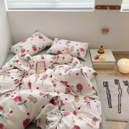 怡家居 2023春夏新款全棉卡通系列四件套 贝贝兔