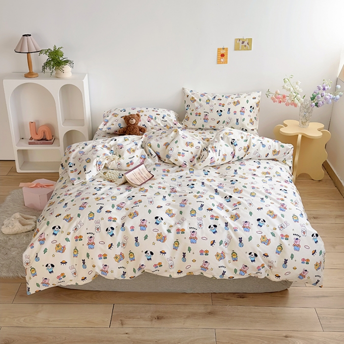 91家纺网 家纺一手货源 找家纺 怡家居 2023春夏新款全棉卡通系列四件套 疯狂动物城