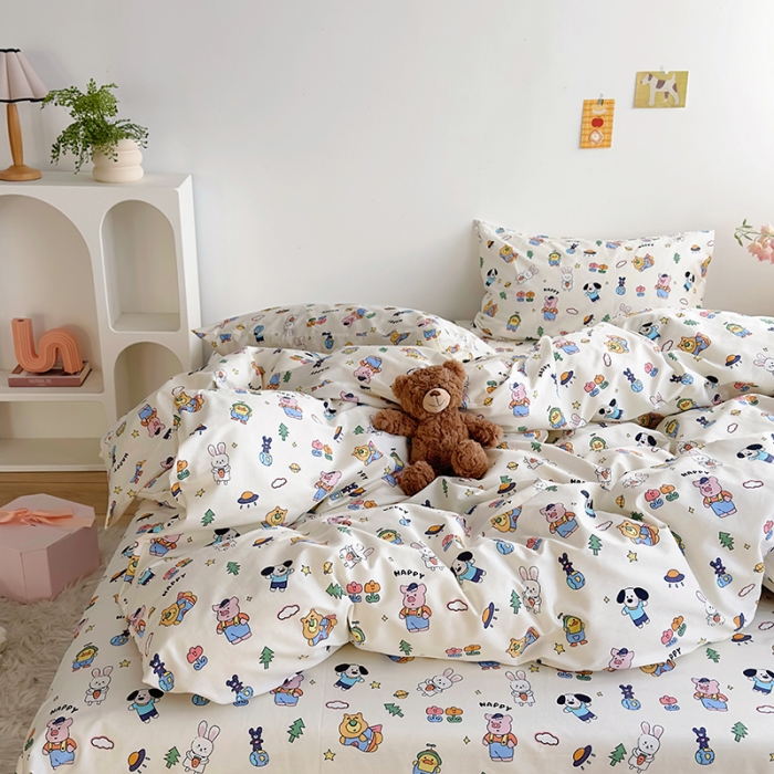 91家纺网 家纺一手货源 找家纺 怡家居 2023春夏新款全棉卡通系列四件套 疯狂动物城