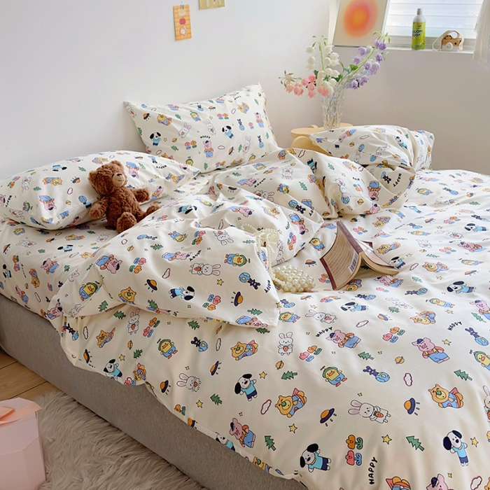 91家纺网 家纺一手货源 找家纺 怡家居 2023春夏新款全棉卡通系列四件套 疯狂动物城