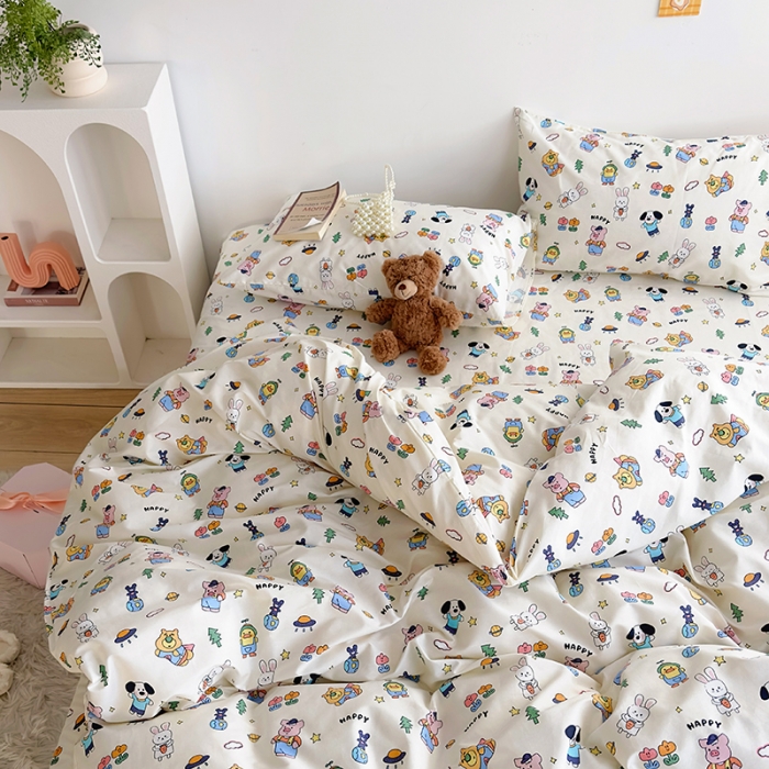 91家纺网 家纺一手货源 找家纺 怡家居 2023春夏新款全棉卡通系列四件套 疯狂动物城