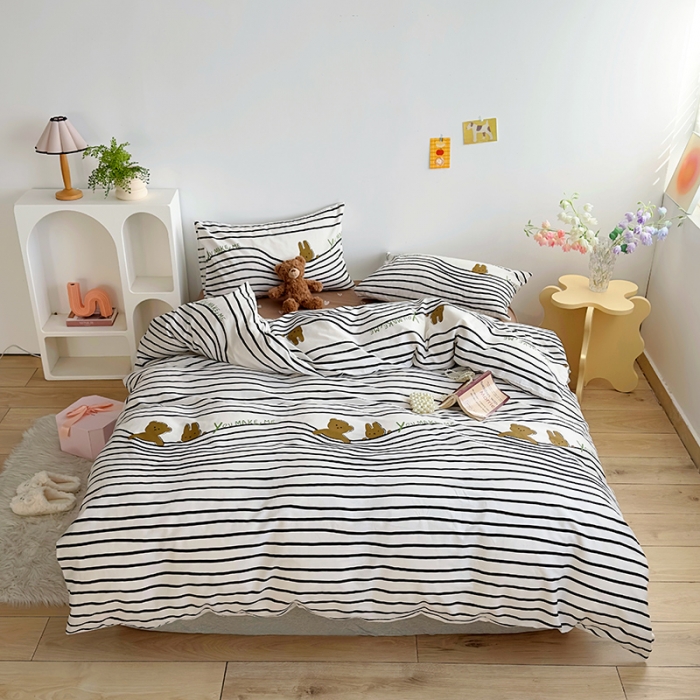 91家纺网 家纺一手货源 找家纺 怡家居 2023春夏新款全棉卡通系列四件套 欢乐音符