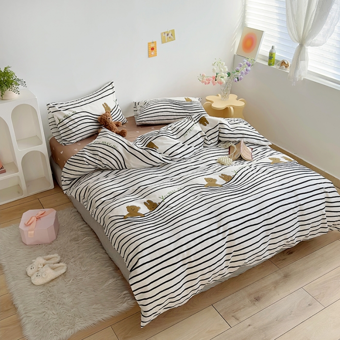 91家纺网 家纺一手货源 找家纺 怡家居 2023春夏新款全棉卡通系列四件套 欢乐音符