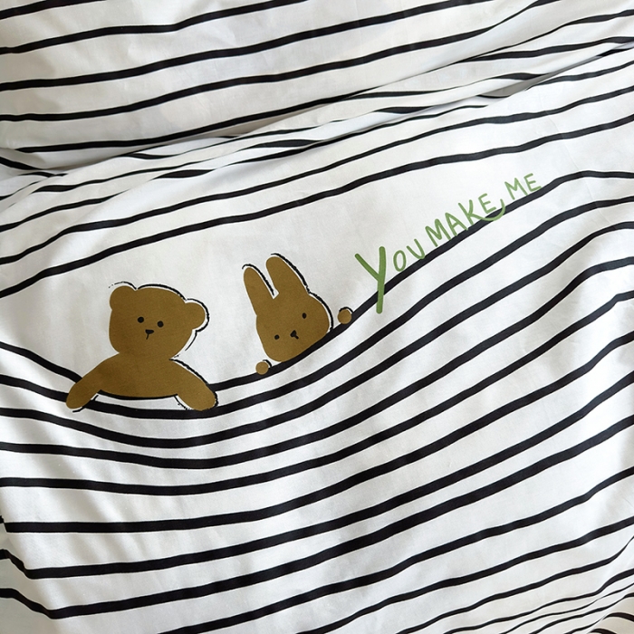 91家纺网 家纺一手货源 找家纺 怡家居 2023春夏新款全棉卡通系列四件套 欢乐音符