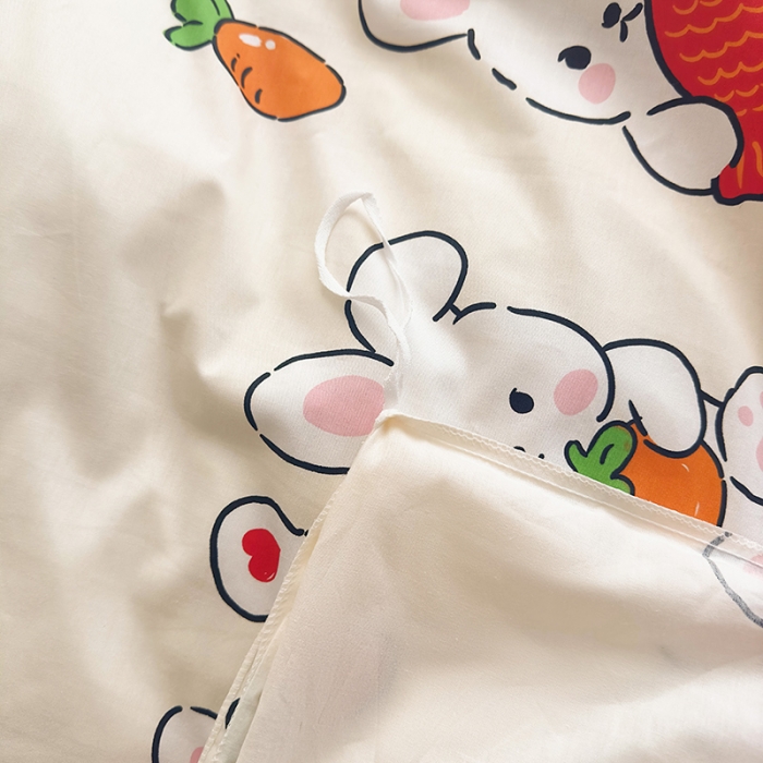 91家纺网 家纺一手货源 找家纺 怡家居 2023春夏新款全棉卡通系列四件套 吉祥兔