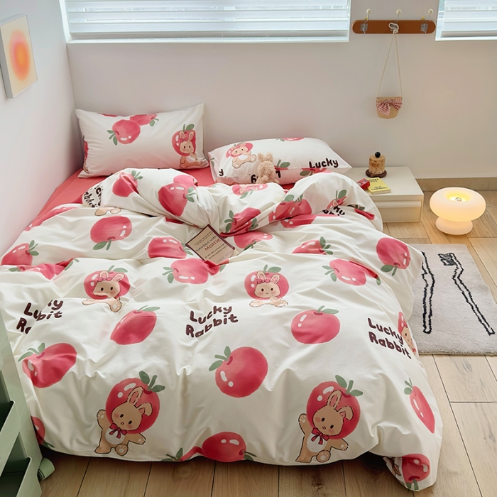 91家纺网 家纺一手货源 找家纺 怡家居 2023春夏新款全棉卡通系列四件套 佳佳小兔