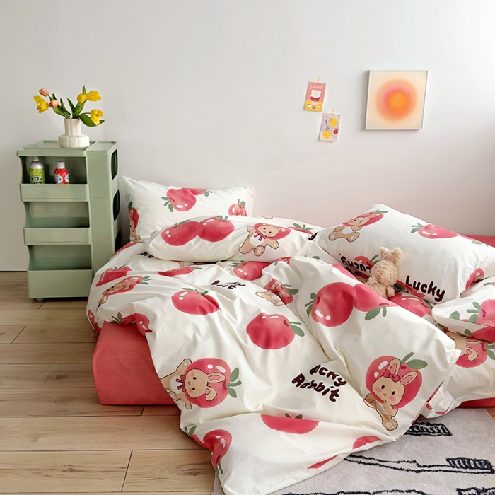 91家纺网 家纺一手货源 找家纺 怡家居 2023春夏新款全棉卡通系列四件套 佳佳小兔