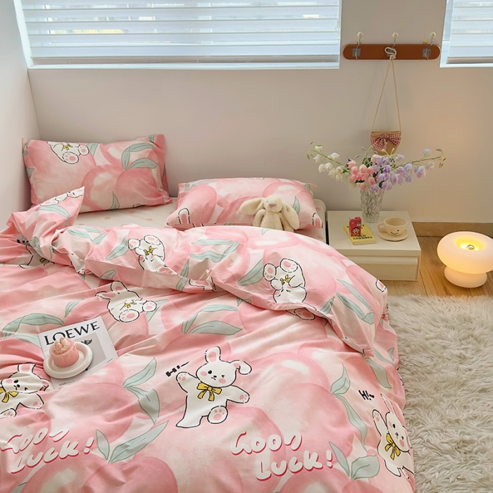 91家纺网 家纺一手货源 找家纺 怡家居 2023春夏新款全棉卡通系列四件套 可爱兔