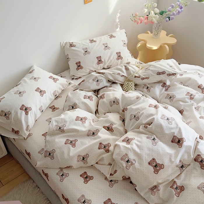 91家纺网 家纺一手货源 找家纺 怡家居 2023春夏新款全棉卡通系列四件套 小熊仔