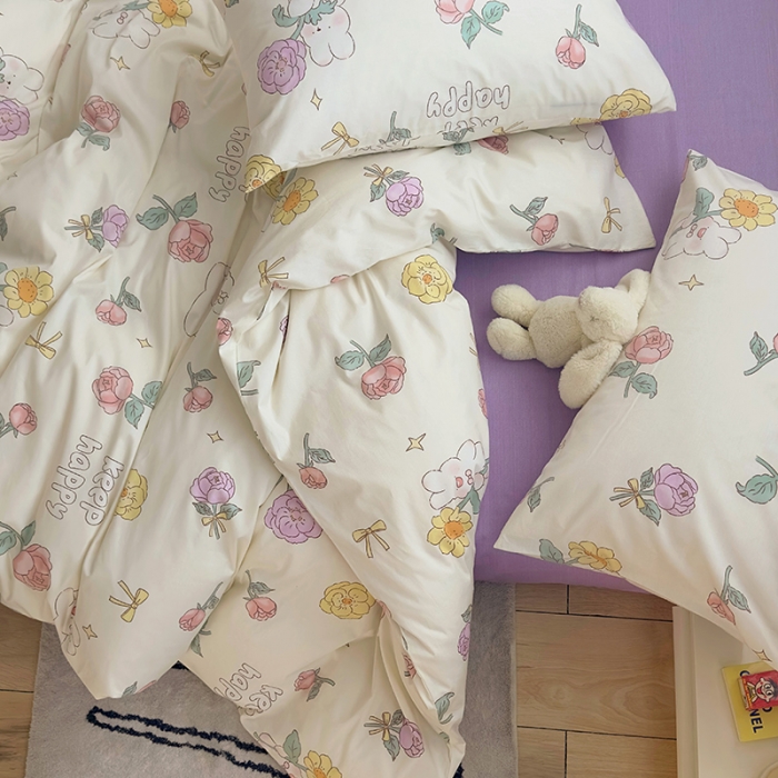 91家纺网 家纺一手货源 找家纺 怡家居 2023春夏新款全棉卡通系列四件套 小小兔