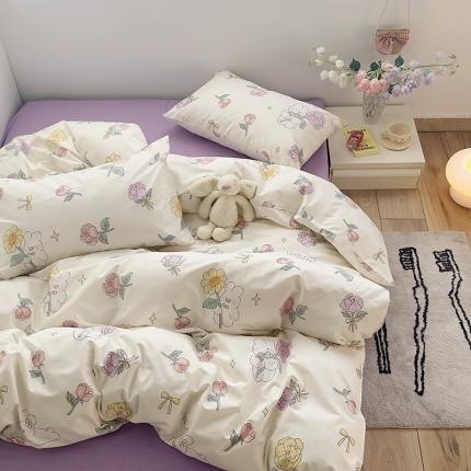 怡家居 2023春夏新款全棉卡通系列四件套 小小兔