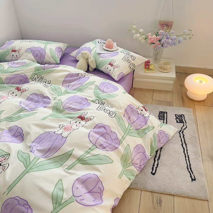 91家纺网 家纺一手货源 找家纺 怡家居 2023春夏新款全棉卡通系列四件套 琪琪宝贝