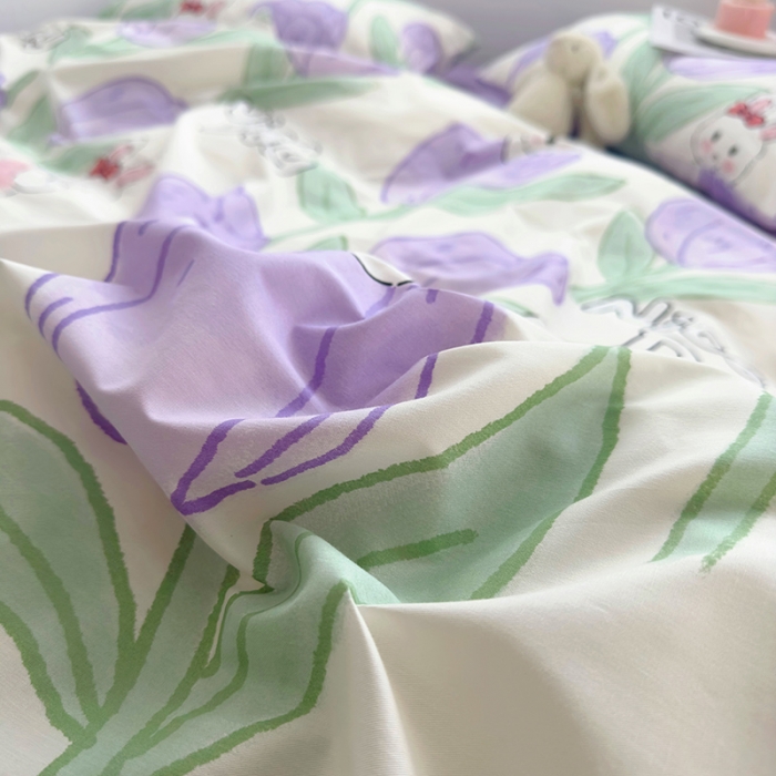 91家纺网 家纺一手货源 找家纺 怡家居 2023春夏新款全棉卡通系列四件套 琪琪宝贝