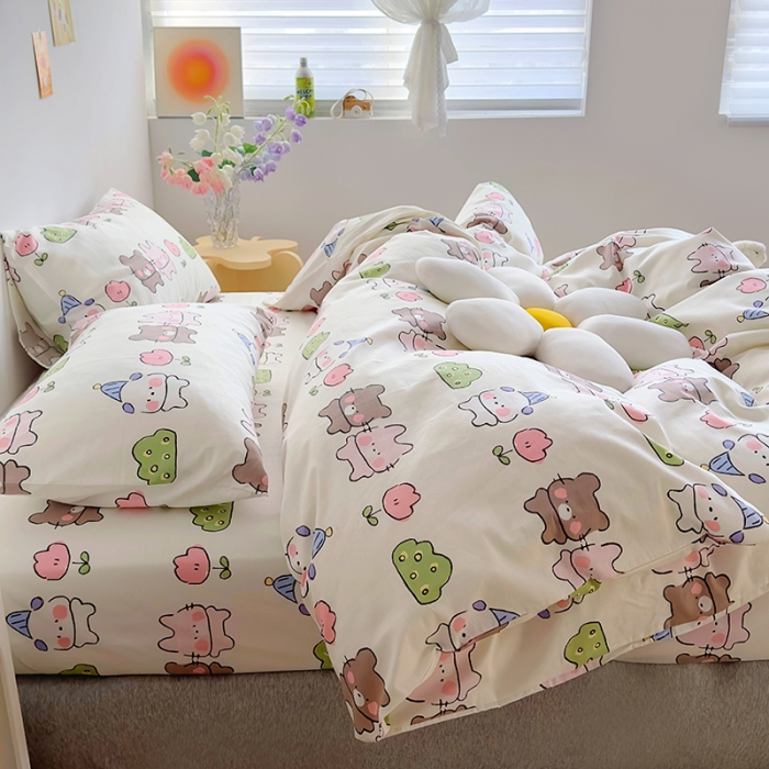 91家纺网 家纺一手货源 找家纺 怡家居 2023春夏新款全棉卡通系列四件套 乐萌宝贝