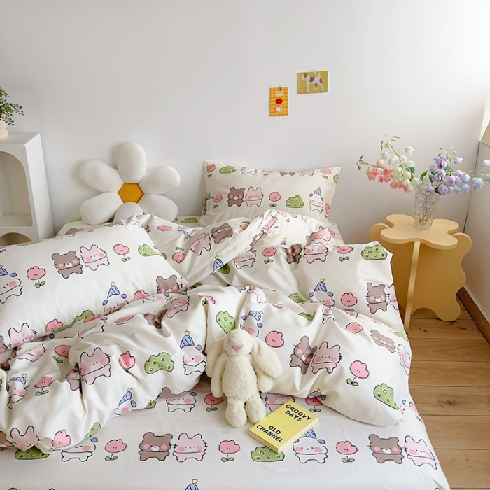 91家纺网 家纺一手货源 找家纺 怡家居 2023春夏新款全棉卡通系列四件套 乐萌宝贝