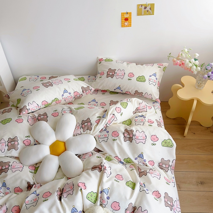 91家纺网 家纺一手货源 找家纺 怡家居 2023春夏新款全棉卡通系列四件套 乐萌宝贝