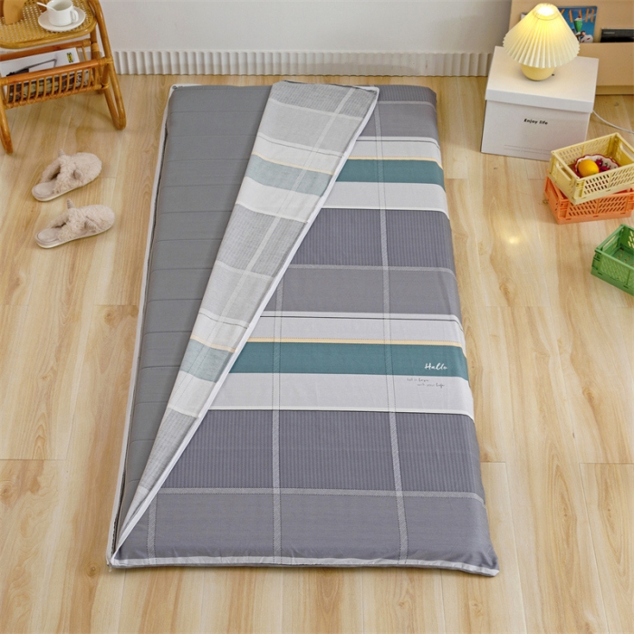 91家纺网 家纺一手货源 找家纺 凌云 2025新款AB版全棉加宝宝绒系列床垫套 波尔兰卡绿