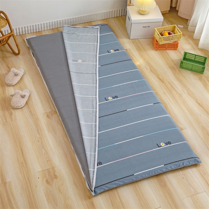 91家纺网 家纺一手货源 找家纺 凌云 2025新款AB版全棉加宝宝绒系列床垫套 雏菊暗恋灰