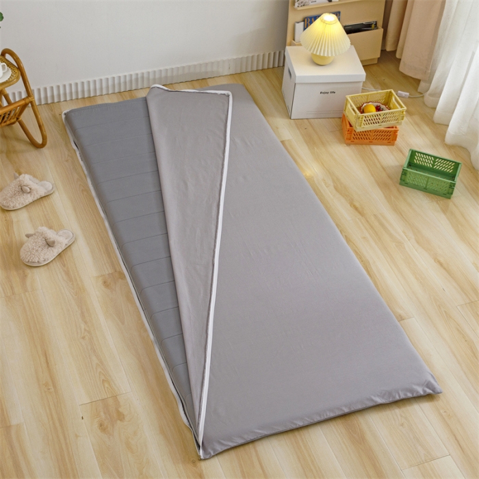 91家纺网 家纺一手货源 找家纺 凌云 2025新款AB版全棉加宝宝绒系列床垫套 简约灰