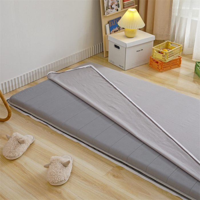 91家纺网 家纺一手货源 找家纺 凌云 2025新款AB版全棉加宝宝绒系列床垫套 简约灰