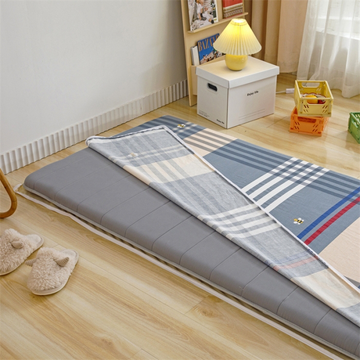 91家纺网 家纺一手货源 找家纺 凌云 2025新款AB版全棉加宝宝绒系列床垫套 品质生活灰