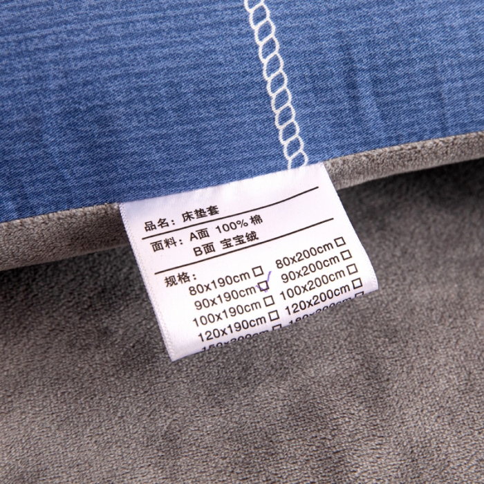 91家纺网 家纺一手货源 找家纺 凌云 2025新款AB版全棉加宝宝绒系列床垫套 似水流年