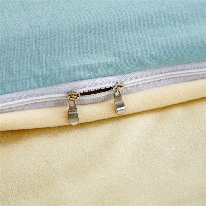 91家纺网 家纺一手货源 找家纺 凌云 2025新款AB版全棉加宝宝绒系列床垫套 小雏菊蓝