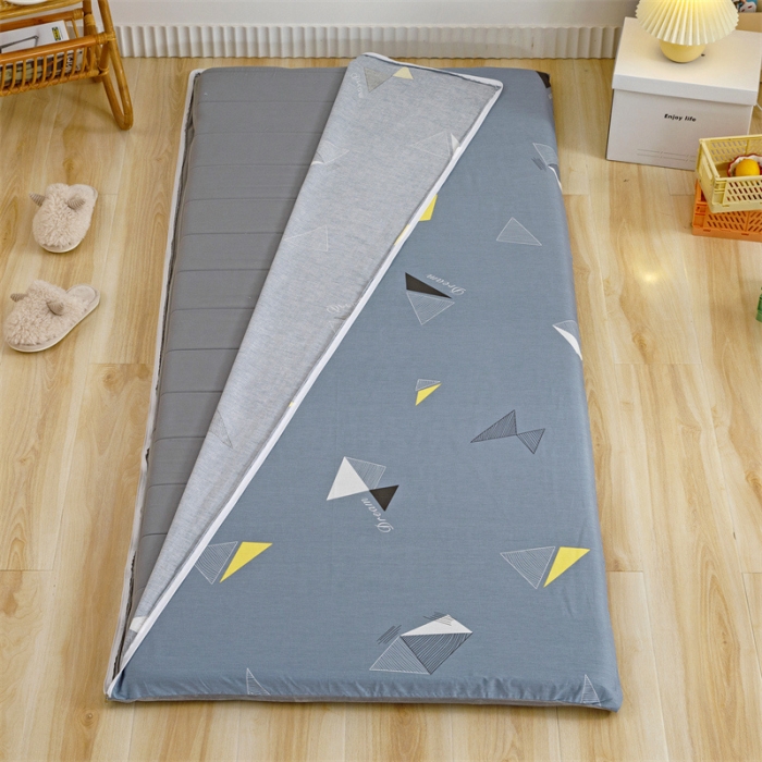 91家纺网 家纺一手货源 找家纺 凌云 2025新款AB版全棉加宝宝绒系列床垫套 英伦时尚灰