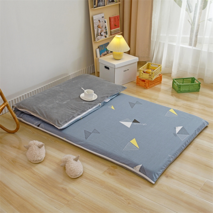 91家纺网 家纺一手货源 找家纺 凌云 2025新款AB版全棉加宝宝绒系列床垫套 英伦时尚灰